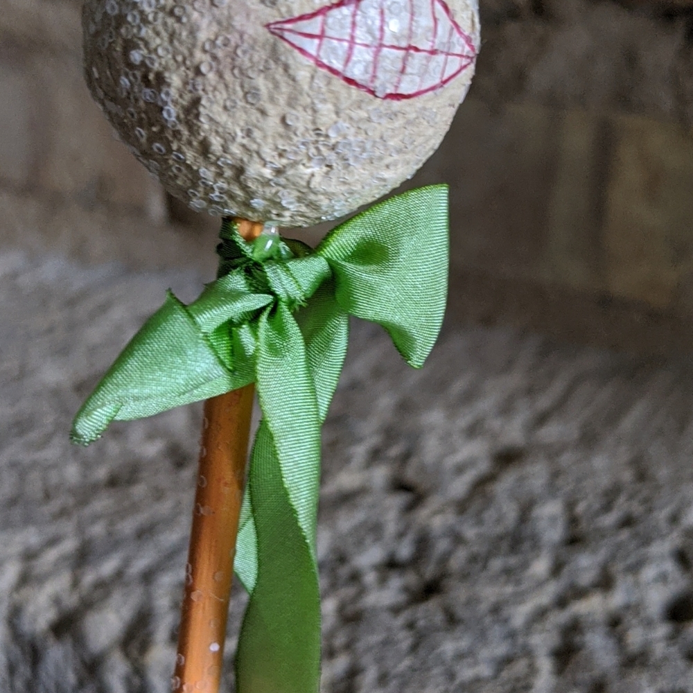 Primitive Artist-Made Folk Art Easter Spring Rabbit Stick - Picture 8 of 8